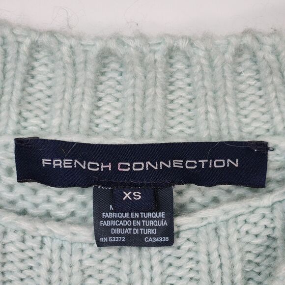 French Connection Sweater Womens Sz XS Mohair Blend Knitted Boho Feminine Modest - Picture 9 of 11